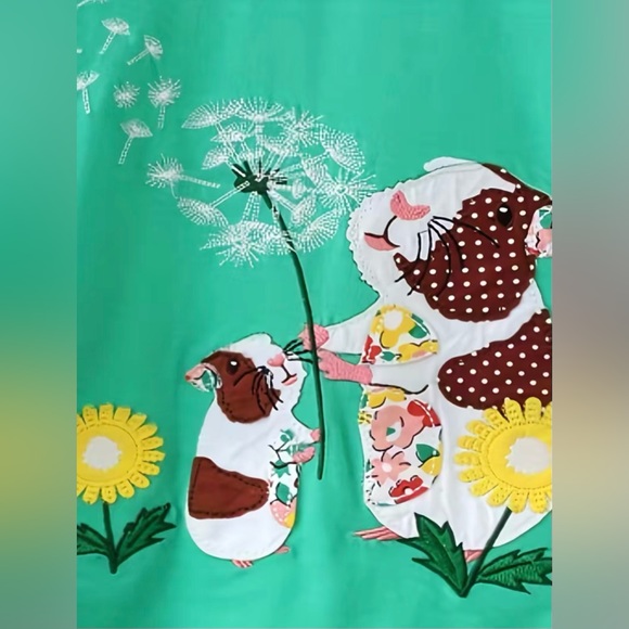 Dress Woodland Dandelion Flower Embroidery Floral Sleeve - Picture 2 of 7